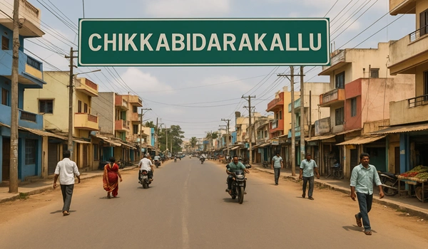 Traffic moves steadily on Tumkur Road near Chikkabidarakallu junction