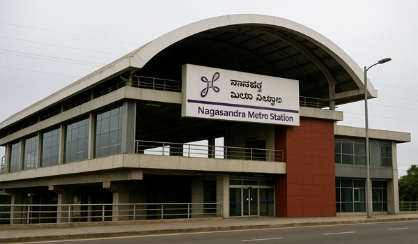 Pathway linking Brigade Lumina apartments to Nagasandra Metro Station entrance